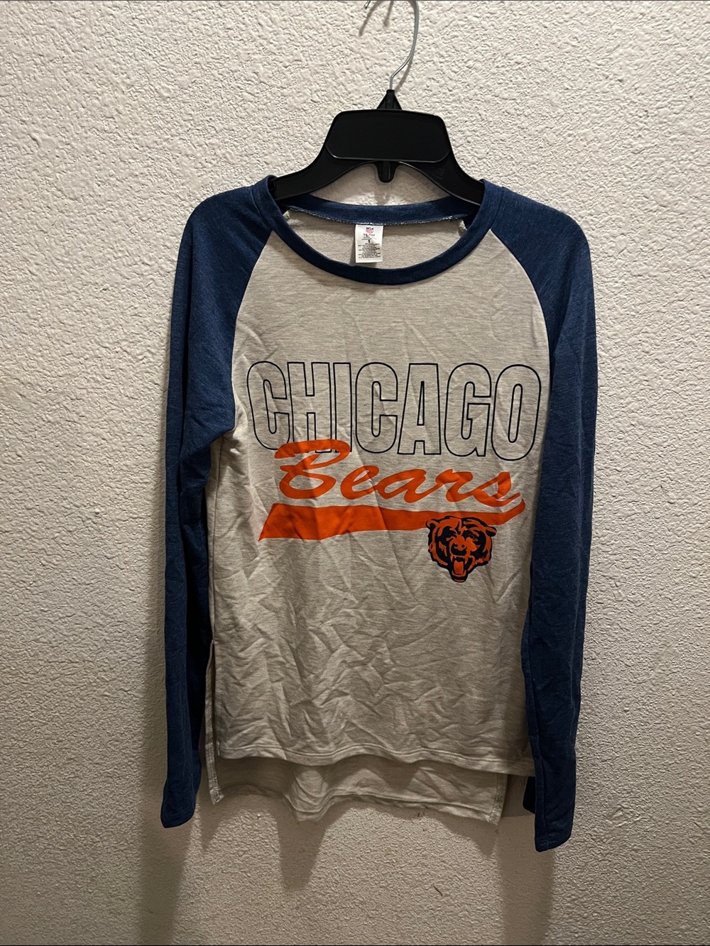 NFL Chicago Bears Long-Sleeve Raglan Tee - Navy, Cream & Orange